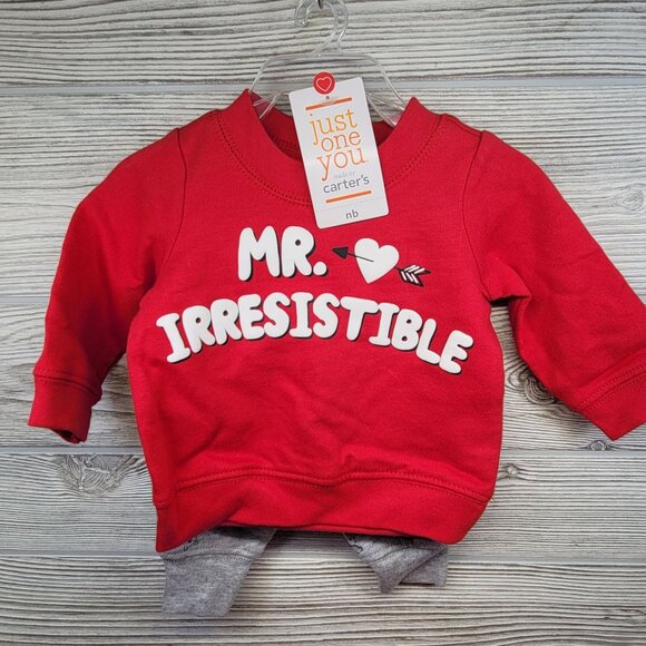 Just One You, Carter's Other - 2 Pc Newborn Outfit Mr Irresistible‎ Just One You Carters Sweatshirt Sweatpants
